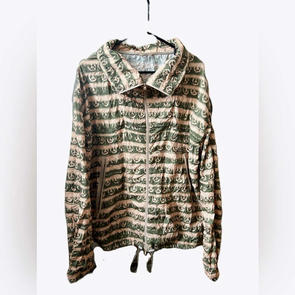 Acne Studios Jacket Crinkled Print Green/Peach